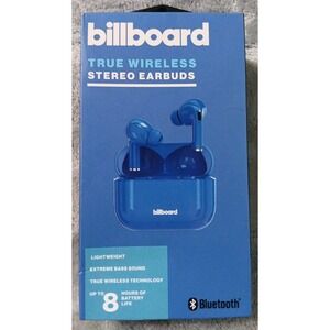 Billboard True Wireless Stereo Earbuds Blue Bluetooth Extreme Bass W Case
